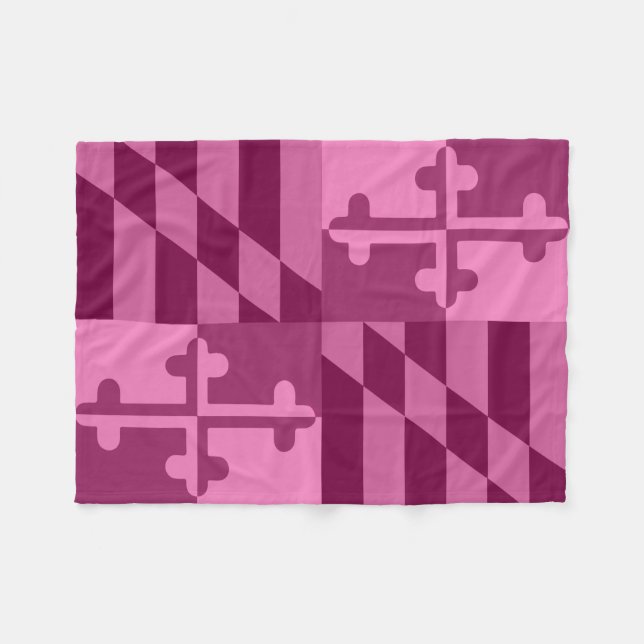 Maryland Flag Monochromatic blanket - hot pink (Front (Horizontal))