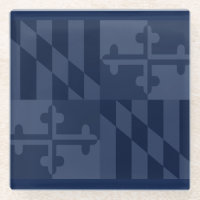 Maryland Flag Monochromatic coaster - navy blue