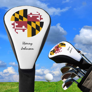 Maryland Flag & Monogrammed Golf Clubs Covers USA