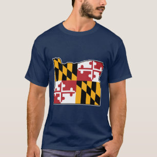 Maryland Flag Oregon Map T-Shirt