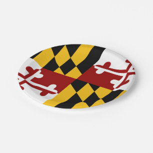Maryland flag paper plate