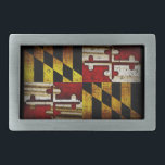 Maryland Flag Rectangular Belt Buckle<br><div class="desc">Flag of Maryland</div>