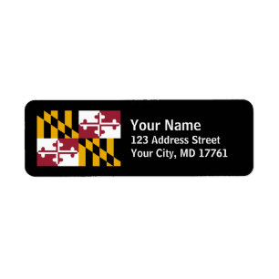 Maryland Flag Return Address Labels Black