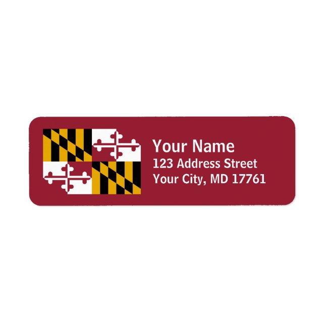 Maryland Flag Return Address Labels Red (Front)