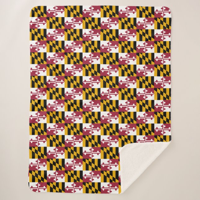Maryland flag sherpa blanket (Front)