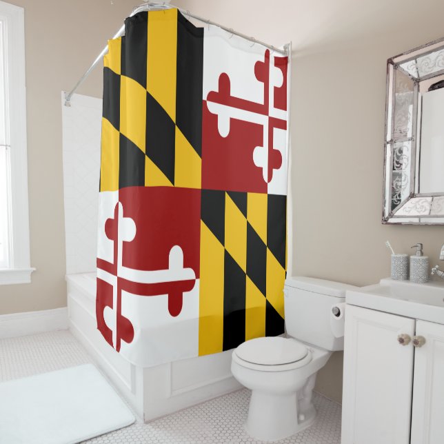 Maryland flag shower curtain (In Situ)