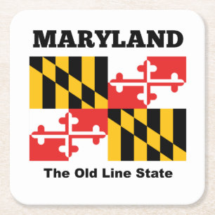 Maryland flag square paper coaster