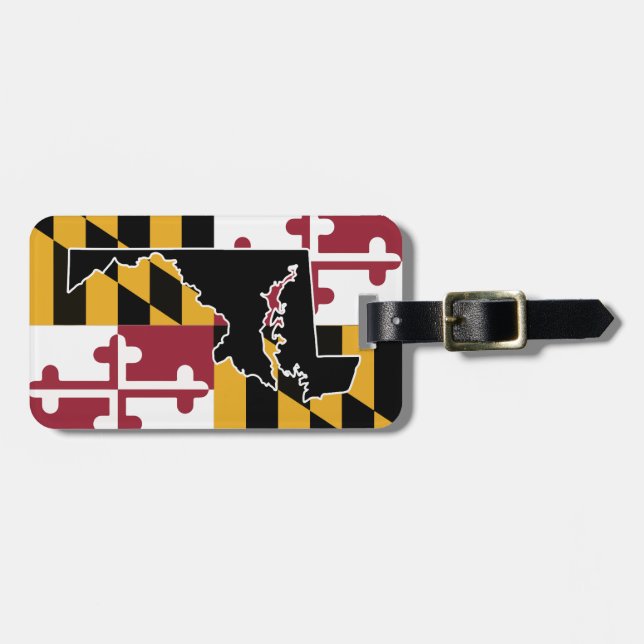 Maryland Flag/State luggage tag (Front Horizontal)