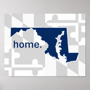 Maryland Flag/State pop of colour - navy blue Poster