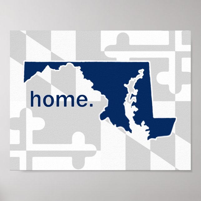 Maryland Flag/State pop of colour - navy blue Poster (Front)