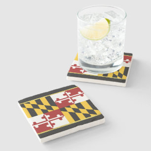Maryland flag stone coaster