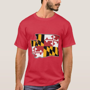 Maryland Flag Washington State Map Oversized T-Shirt
