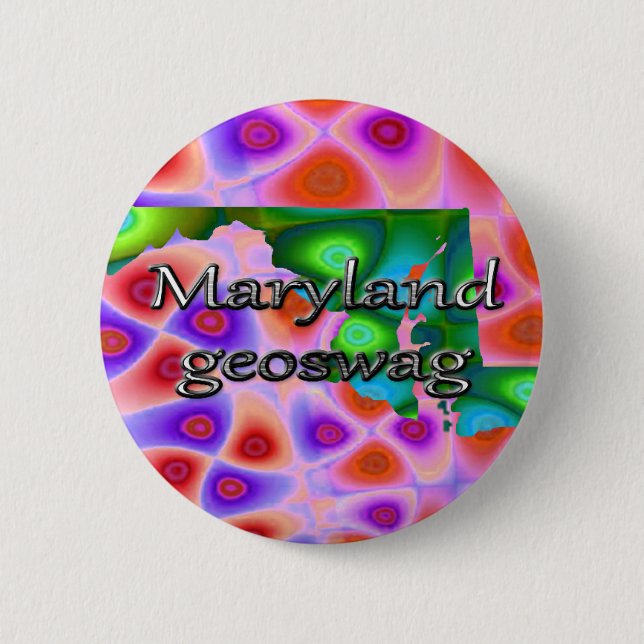 Maryland Geoswag Swags Geocaching Gifts Treasure 6 Cm Round Badge (Front)