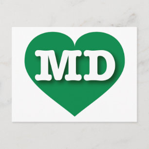 Maryland Green Heart - I love MD Postcard