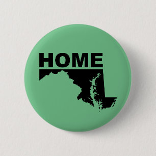 Maryland Home Away From State Button Badge Pin