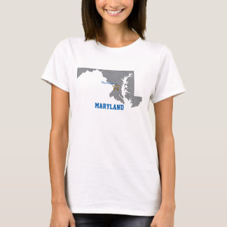 MARYLAND Home Town Personalised Map T-Shirt