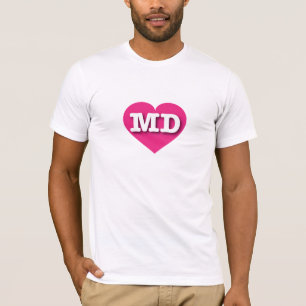 Maryland Hot Pink Heart - I love MD T-Shirt