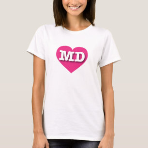 Maryland Hot Pink Heart - I love MD T-Shirt
