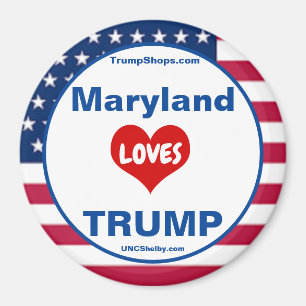 Maryland LOVES TRUMP Patriotic Fridge Magnet
