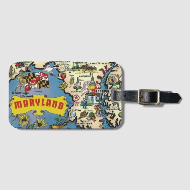Maryland Map  Luggage Tag (Front Horizontal)