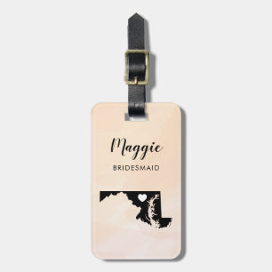 Maryland Map Luggage Tag, Wedding Party Welcome Tag