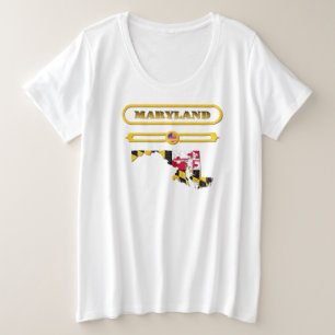 MARYLAND MAP, MARYLAND, USA. SAMER BRASIL PLUS SIZE T-Shirt