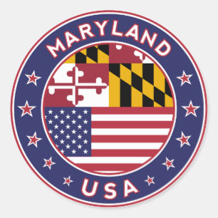 Maryland, Maryland sticker, phone case, bag Classic Round Sticker