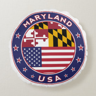 Maryland, Maryland sticker, phone case, bag Round Cushion