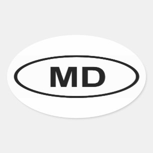 Maryland "MD" Oval Sticker