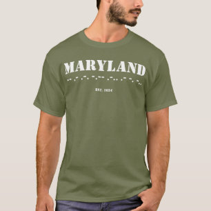 Maryland Morse Code Est 1634 Army T-Shirt