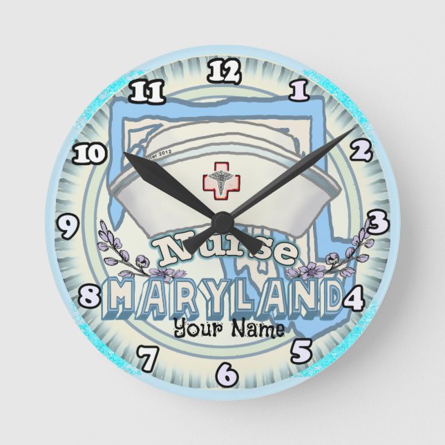 Maryland Nurse Round Clock (Front)