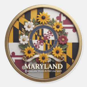 Maryland Old Line State Heritage ✦ Classic Round Sticker
