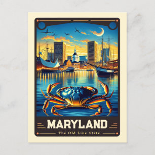 Maryland Patriotic Spirit Vintage Postcard