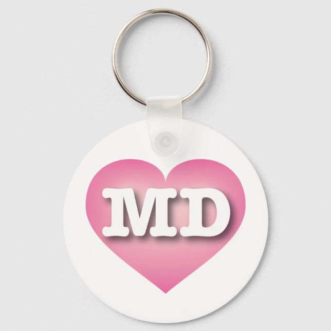 Maryland Pink Fade Heart - I love MD Key Ring (Front)