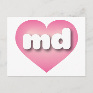 Maryland pink fade heart - I love md Postcard