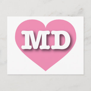 Maryland Pink Heart - I love MD Postcard