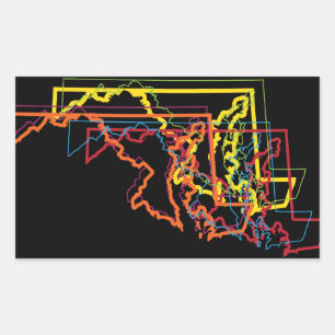 maryland pride blur rectangular sticker