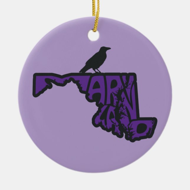 Maryland Raven Christmas Tree Ornament (Front)