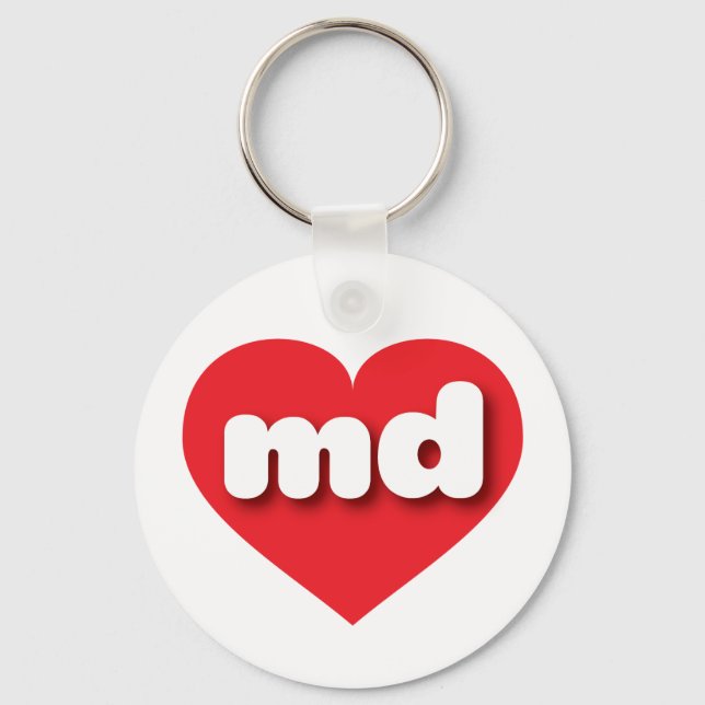 Maryland red heart - I love md Key Ring (Front)
