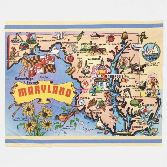 Maryland Retro Throw Blanket (Front (Horizontal))