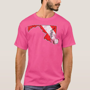 Maryland Scuba Dive Flag Map Diving Diver T-Shirt