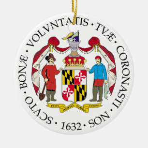 Maryland sign ceramic tree decoration