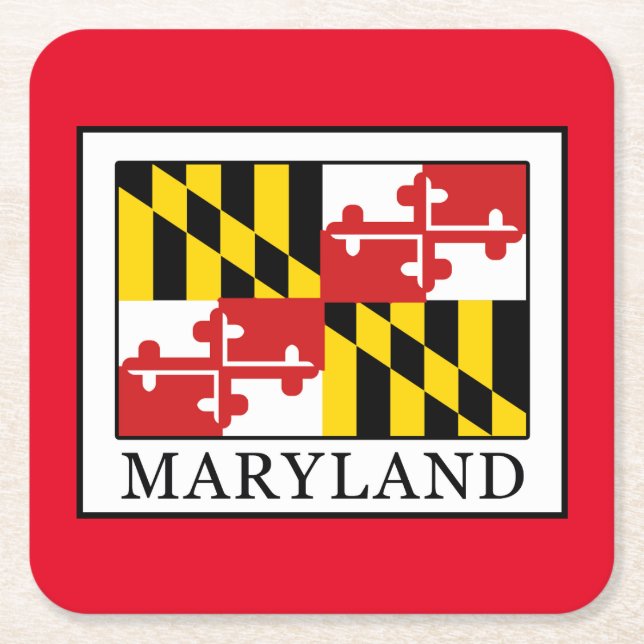 Maryland Square Paper Coaster (Front)