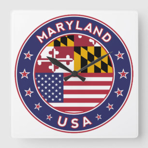 Maryland Square Wall Clock