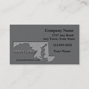 Maryland State Business card carved stone look