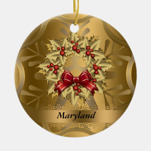 Maryland State Christmas Ornament (Front)