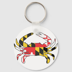 Maryland state falg crab key chain