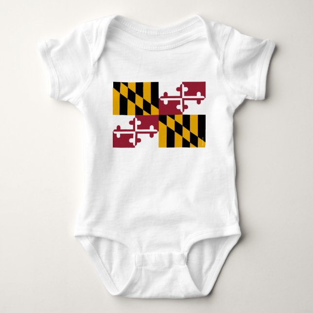 Maryland State Flag Baby Bodysuit (Front)