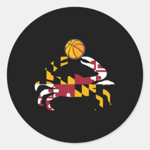 Maryland State Flag Blue Crab Pride With Bysketbyl Classic Round Sticker