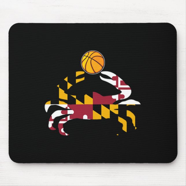 Maryland State Flag Blue Crab Pride With Bysketbyl Mouse Pad (Front)